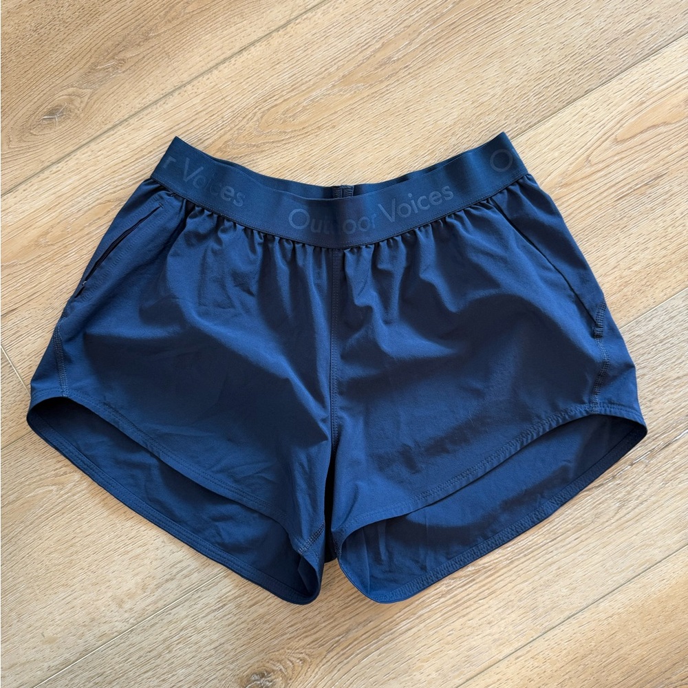 Outdoor Voices Women's Deep Blue Athletic Shorts